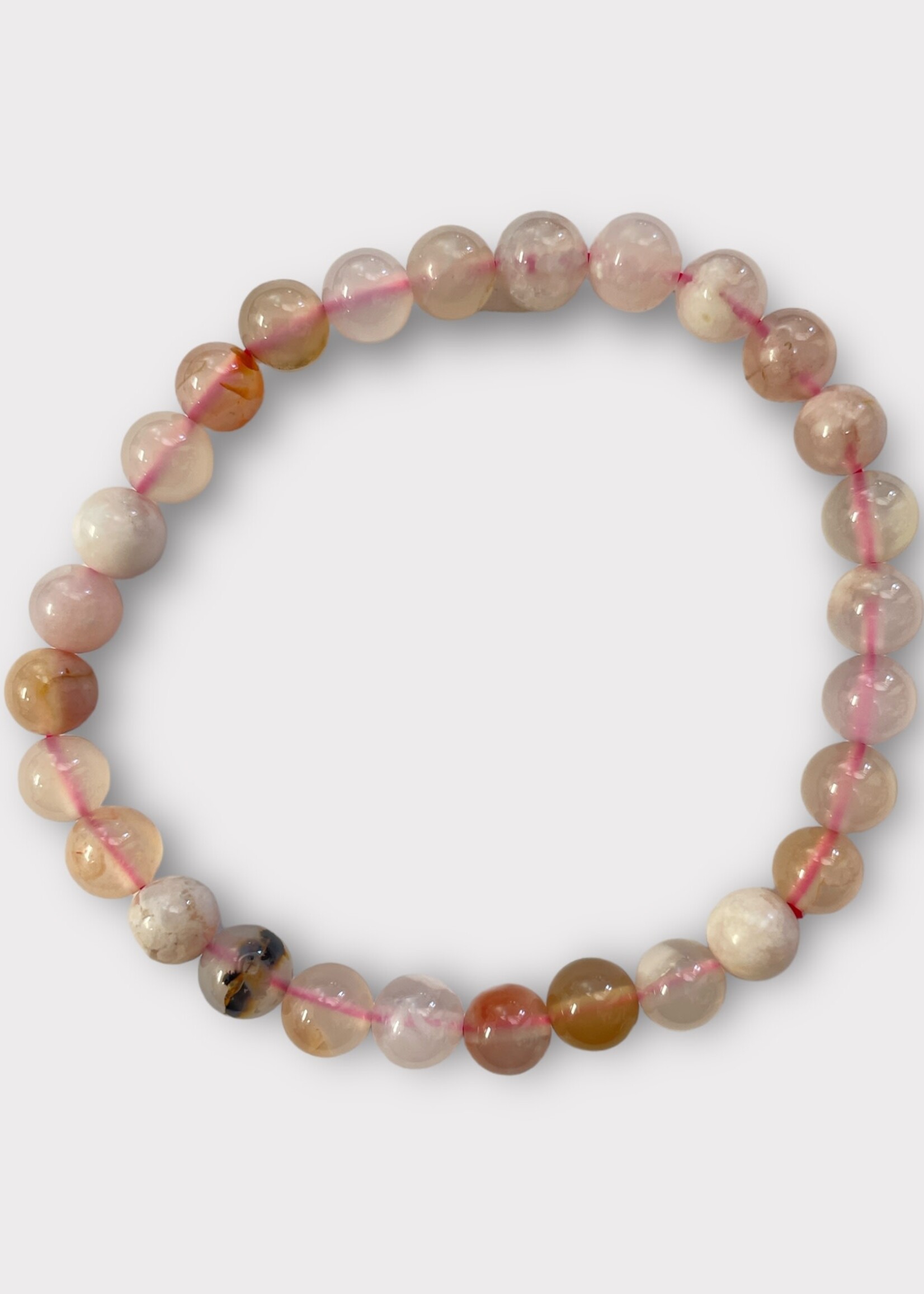 Flower Agate Bracelet 6 mm