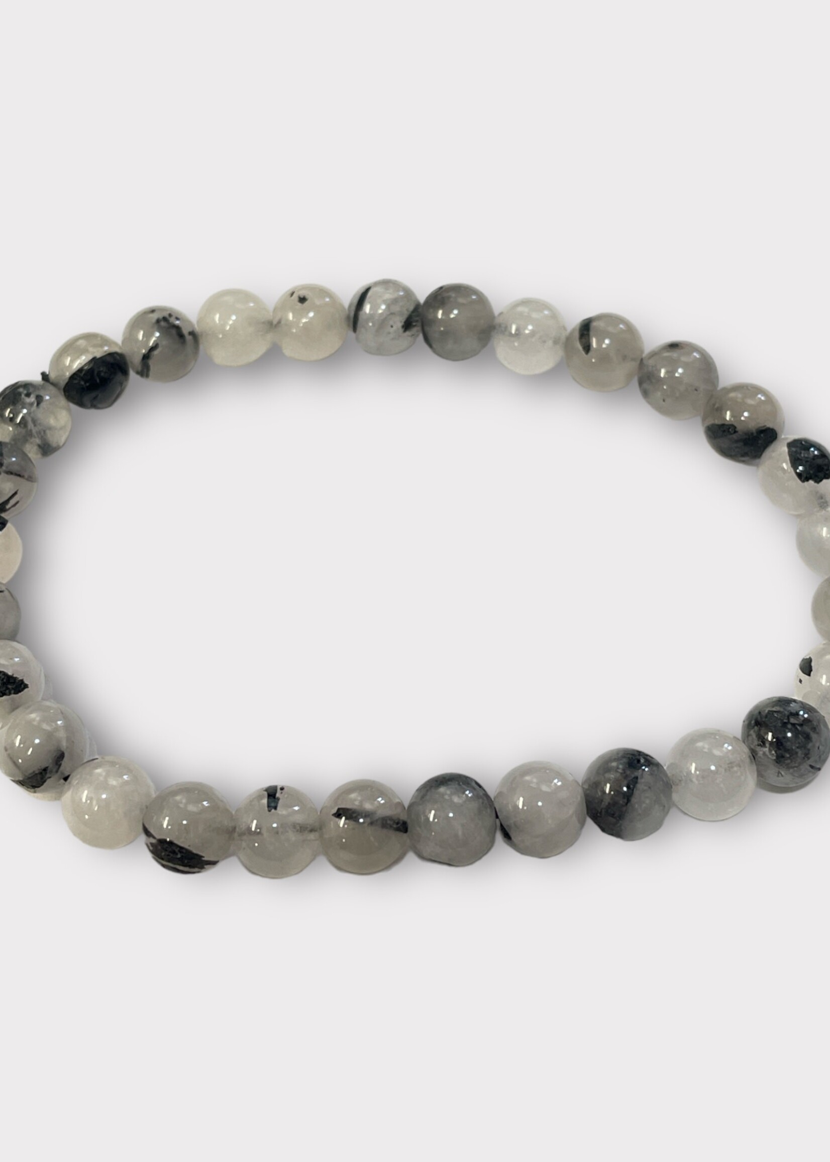 Tourmaline with Quartz Bracelet 6 mm