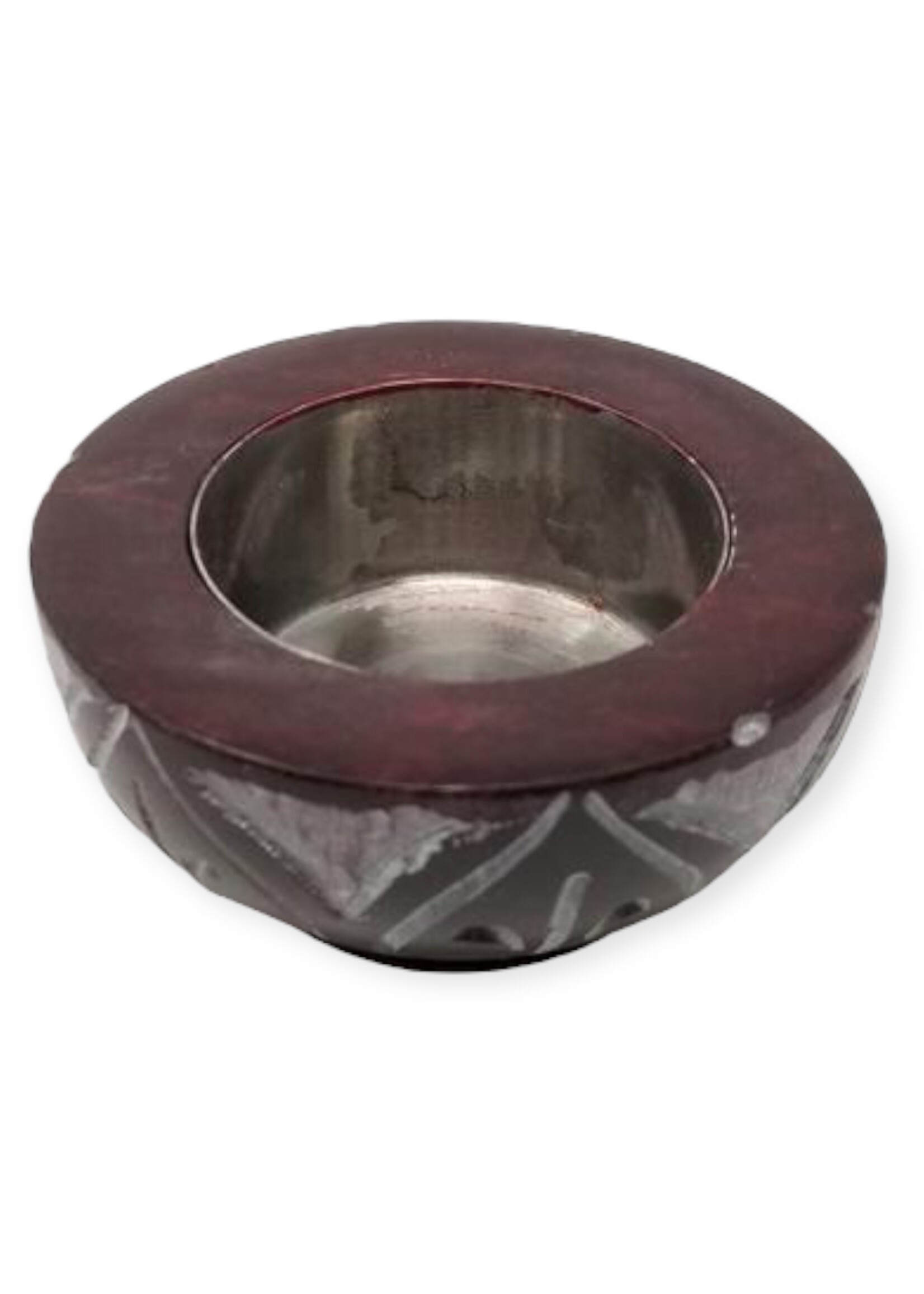Carved Red Stone Tealight or Cone Burner
