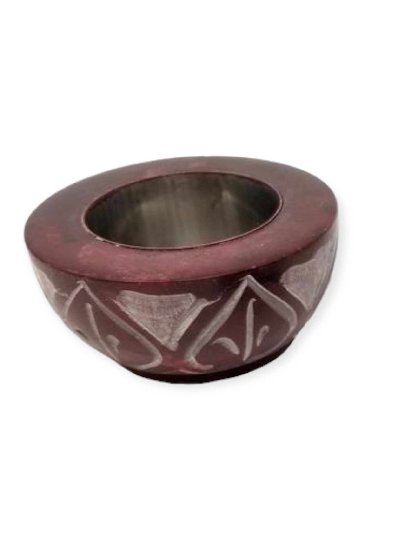 Carved Red Stone Tealight or Cone Burner