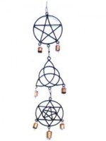 Pentacle, Triquetra & 6 point Star w/Pentacle Wind Chime