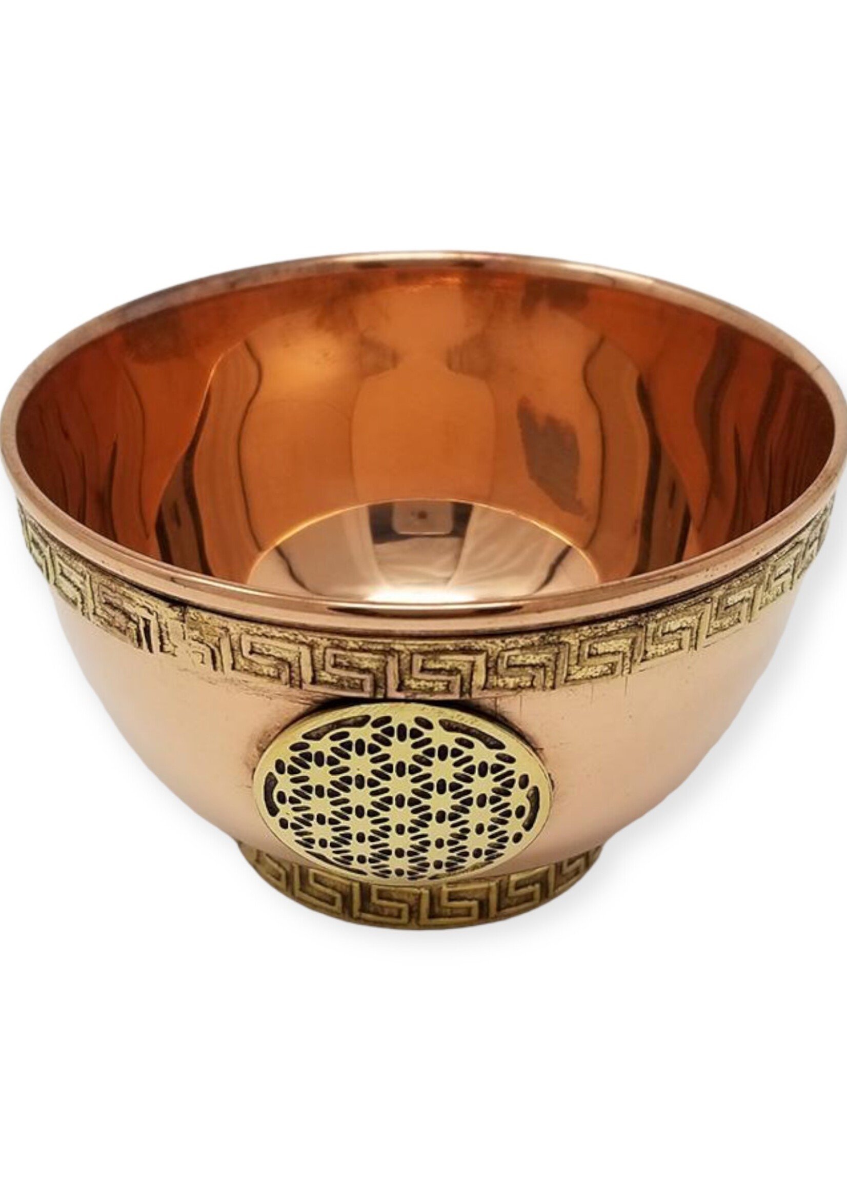 Flower of Life Symbol Copper Offering Bowl