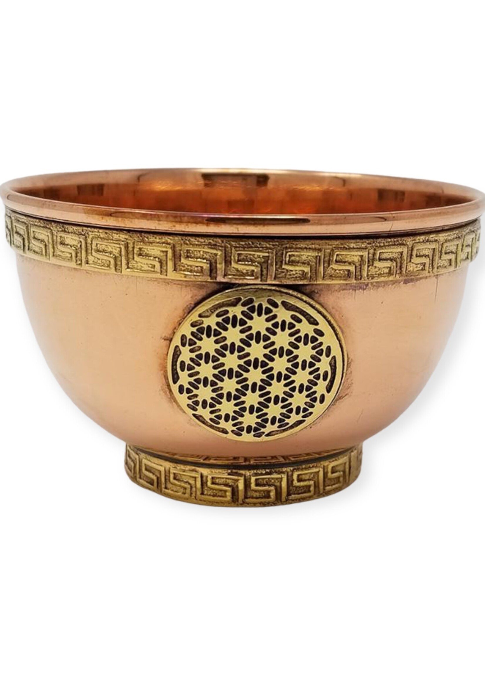 Flower of Life Symbol Copper Offering Bowl
