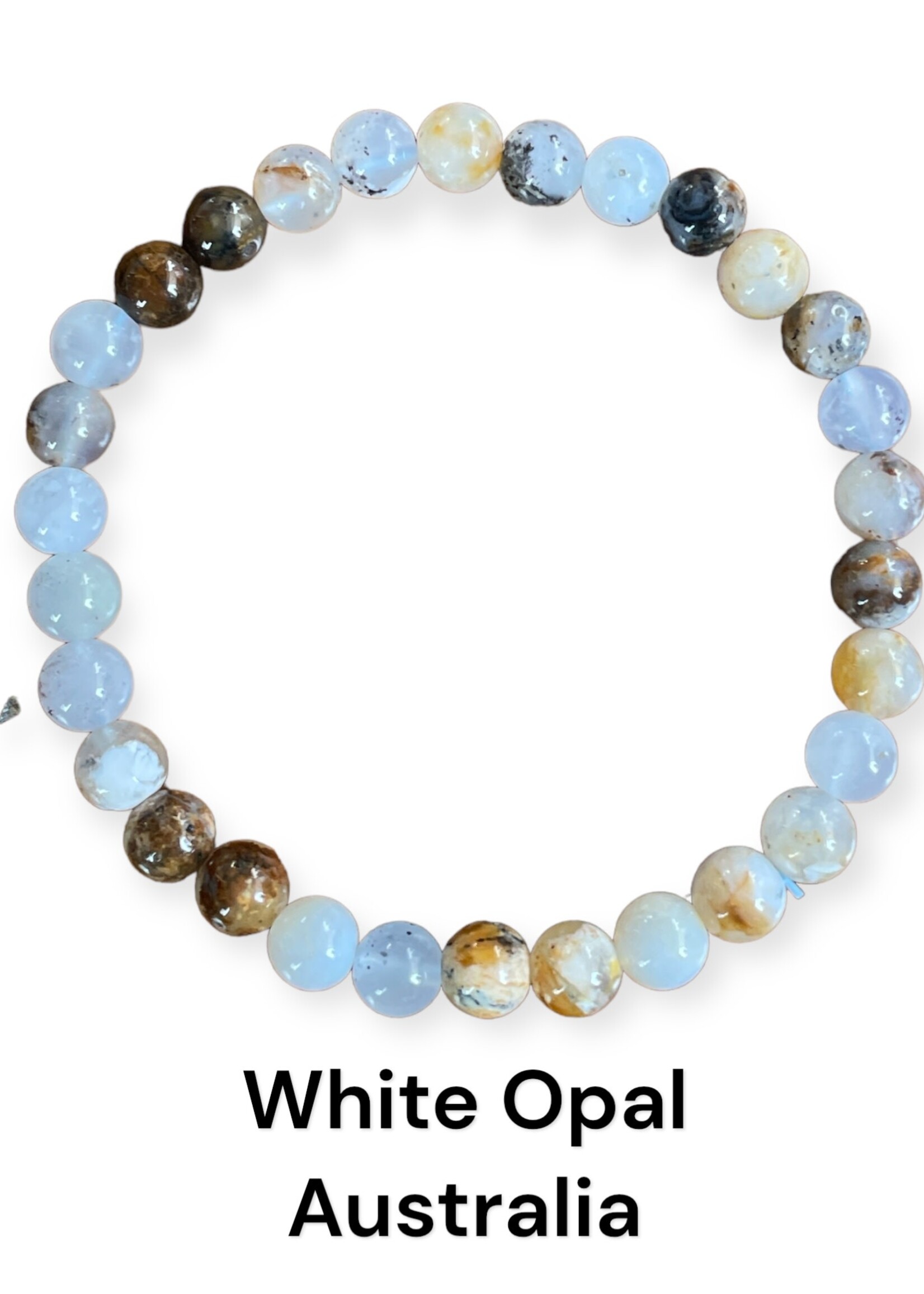 White Opal Bracelet 6mm