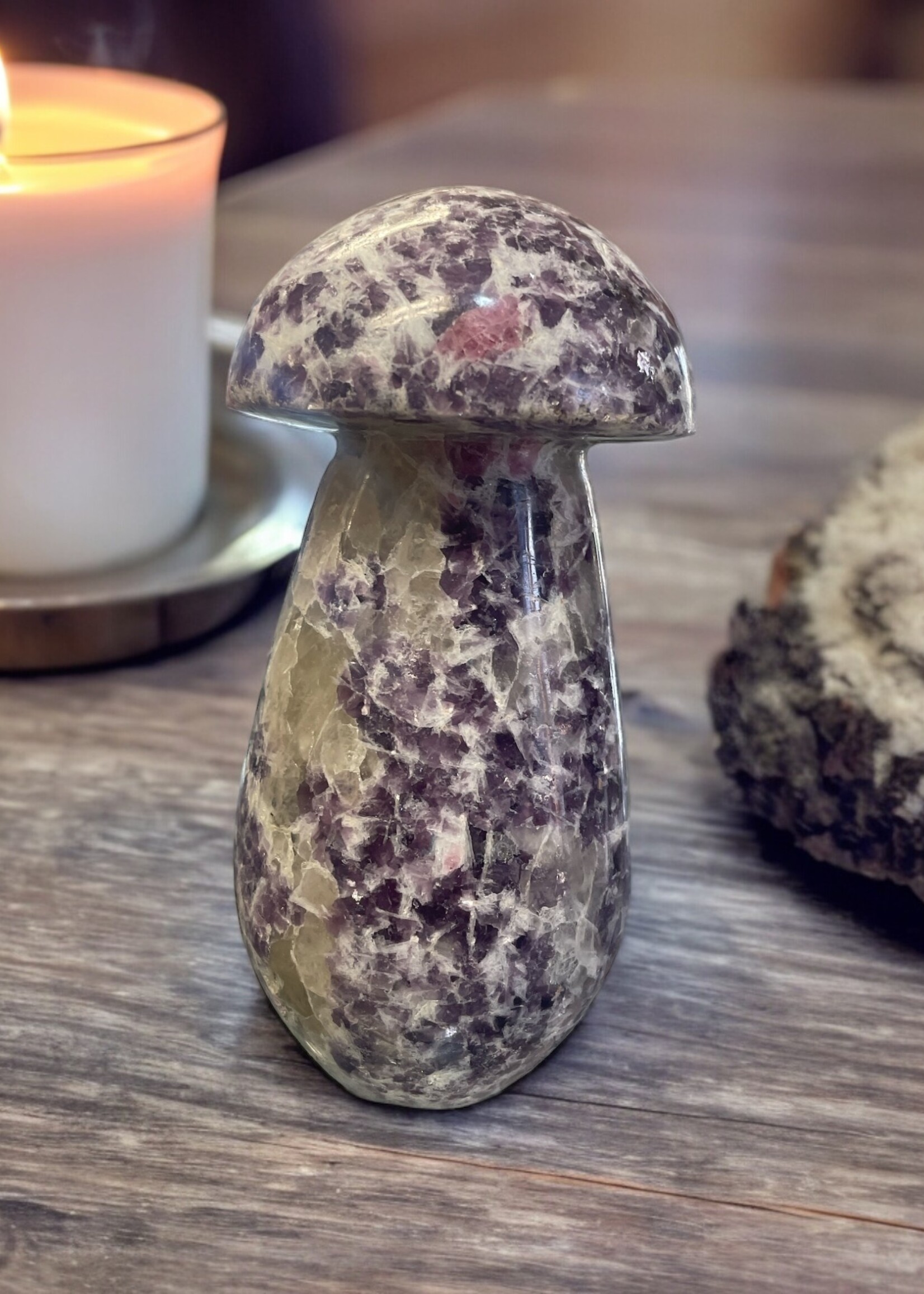 Lepidolite Crystal Mushroom