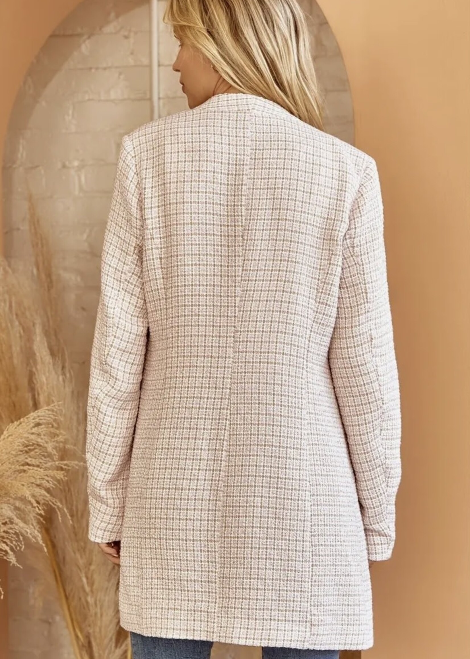 Andree By Unit Plaid Open Front Jacket