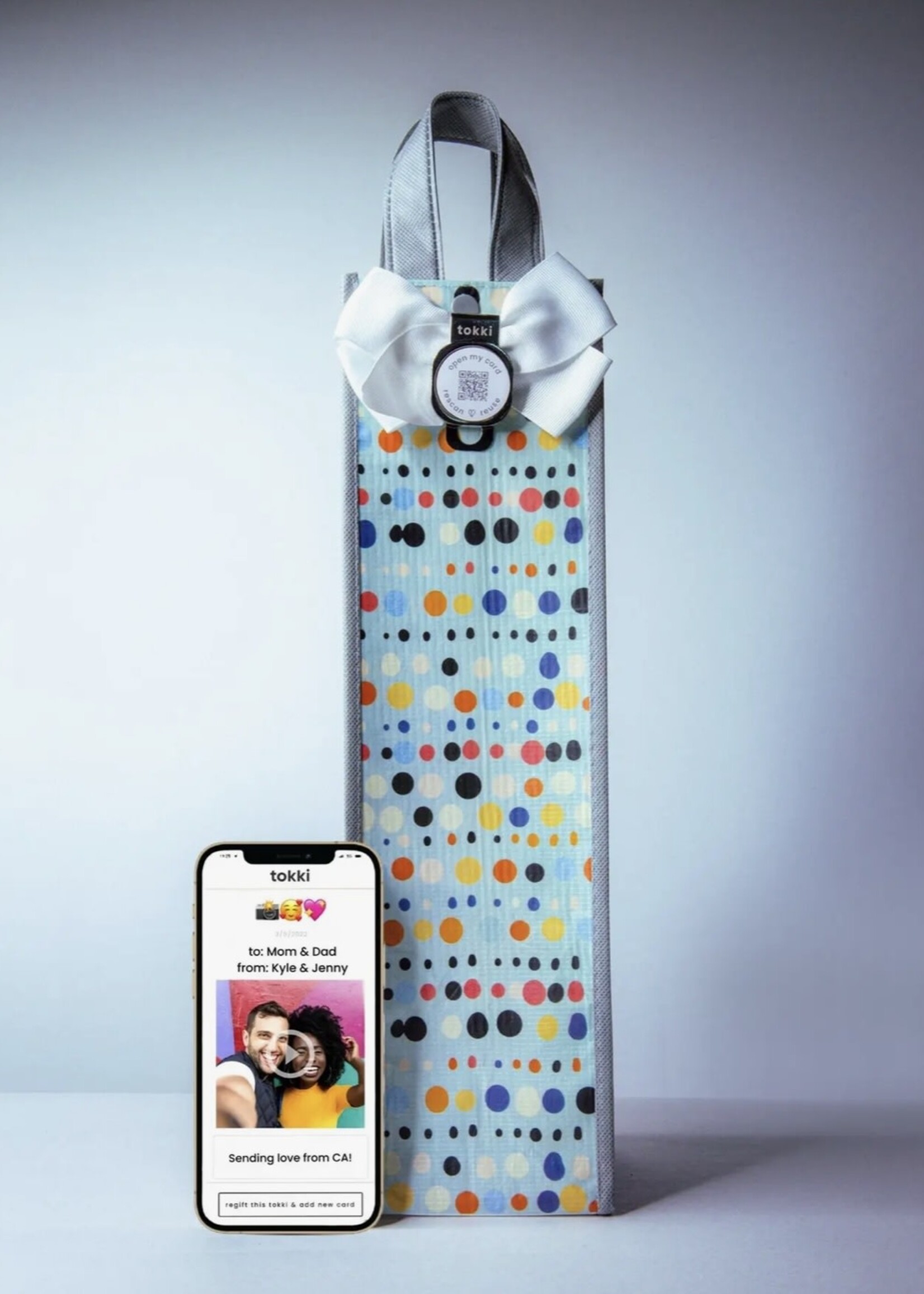 Tokki Reusable QR Code Gift Bag for bottles