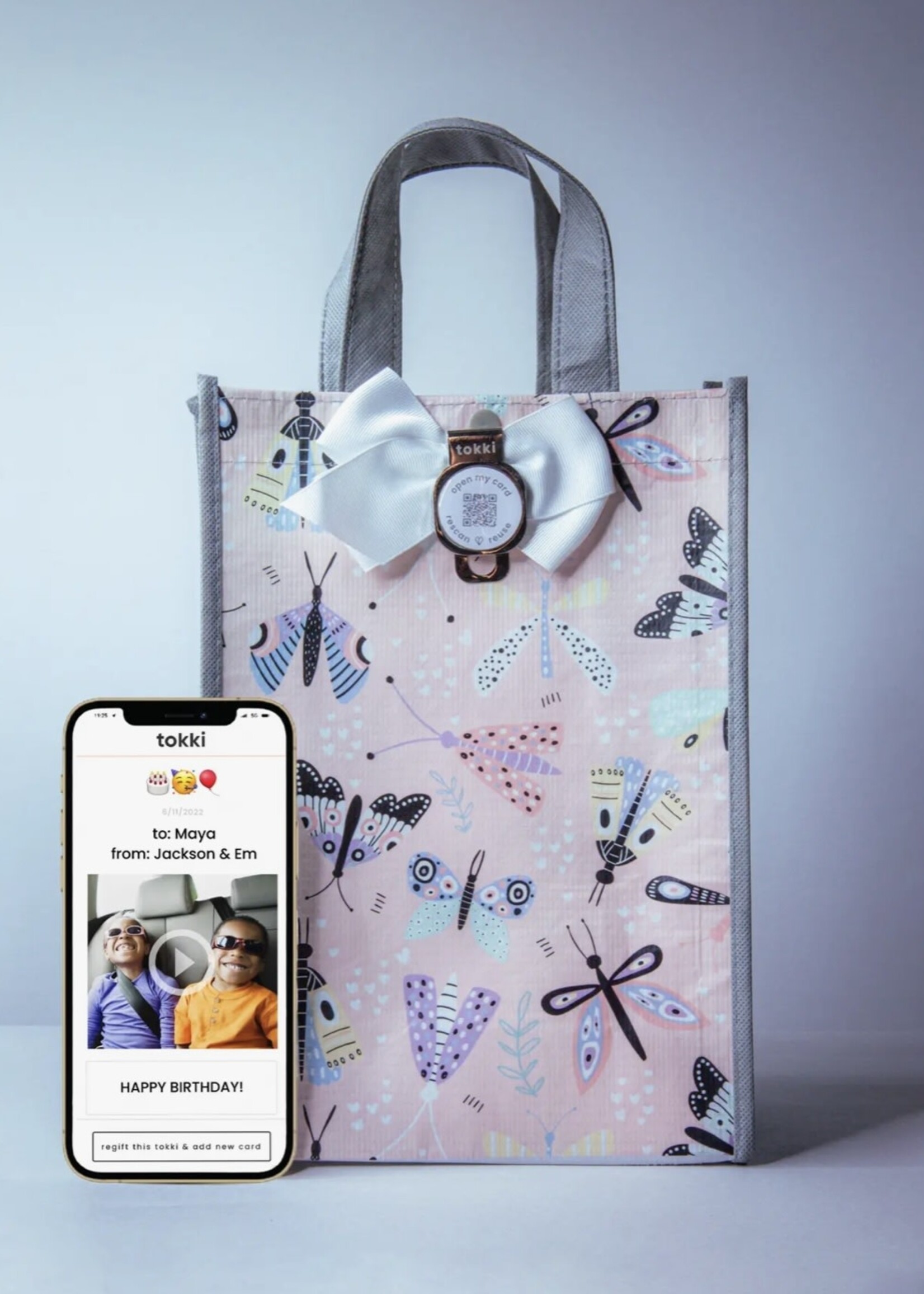 Large Reusable QR Code Card and Gift Bag