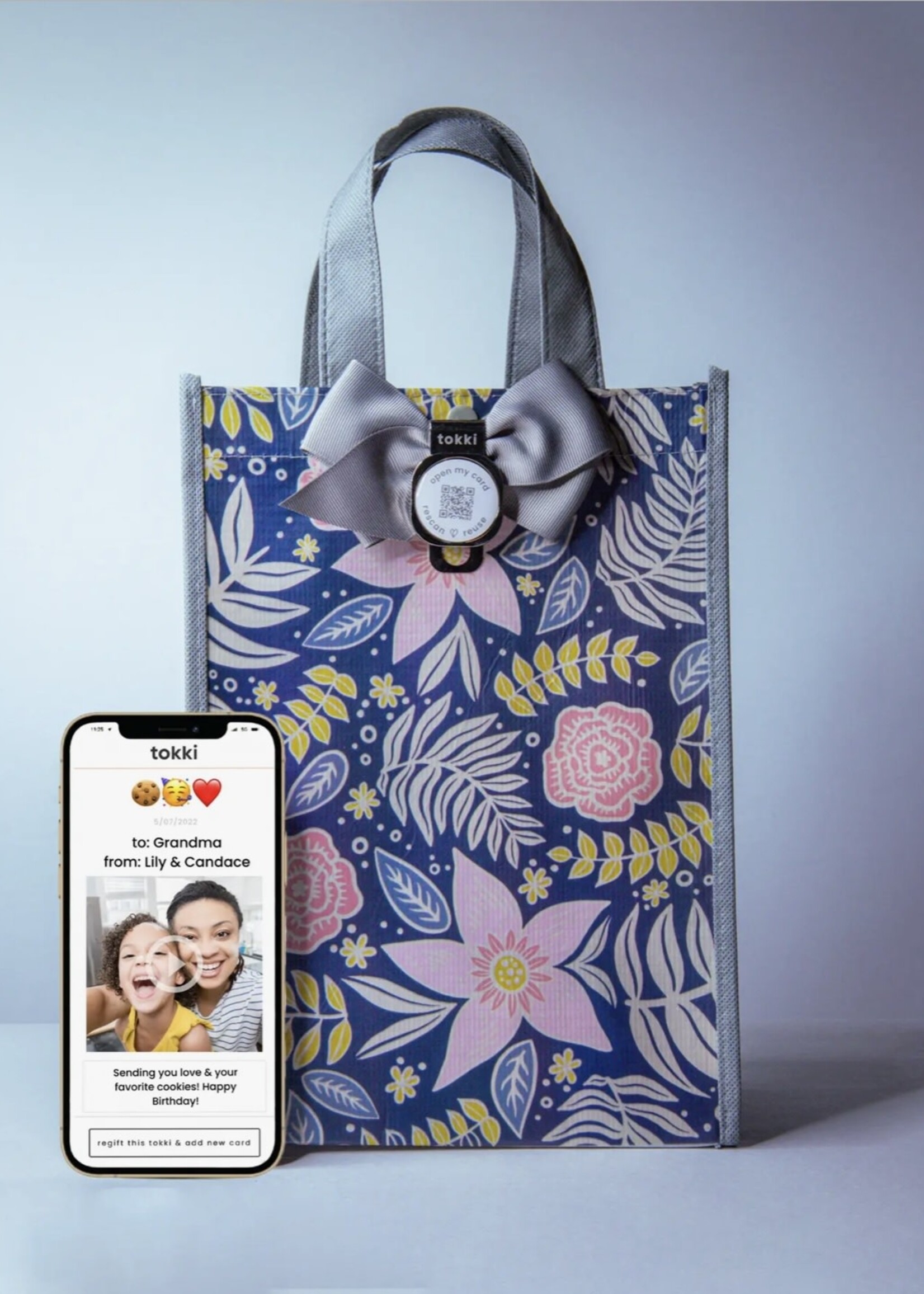 Large Reusable QR Code Card and Gift Bag