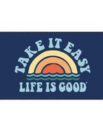Life is Good Adult Unisex Take It Easy Rainbow Waves Beach Towel