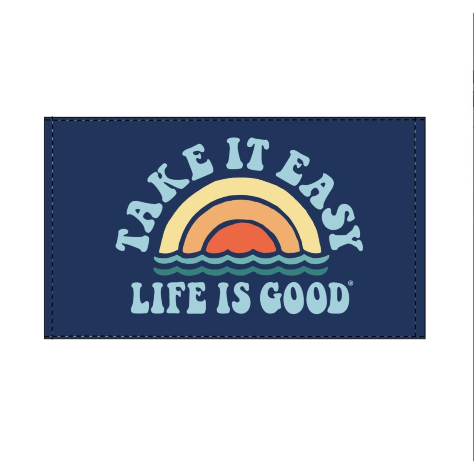 Life is Good Adult Unisex Take It Easy Rainbow Waves Beach Towel