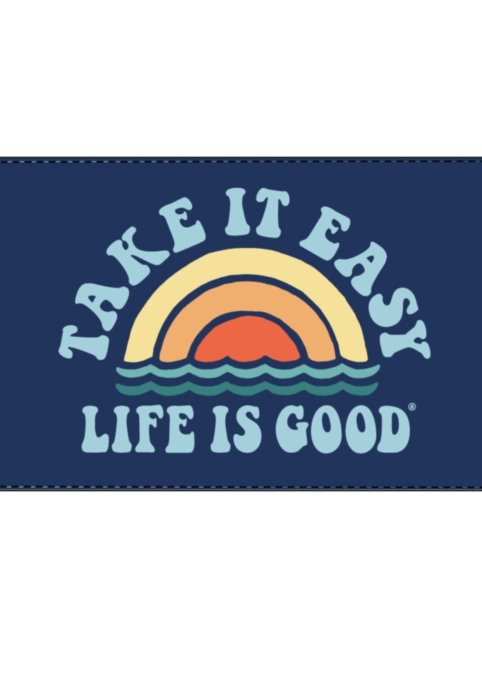Life is Good Adult Unisex Take It Easy Rainbow Waves Beach Towel