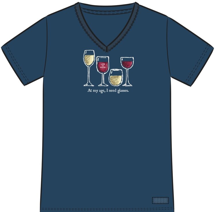 Womans I Need Wine Glasses Crusher Tee