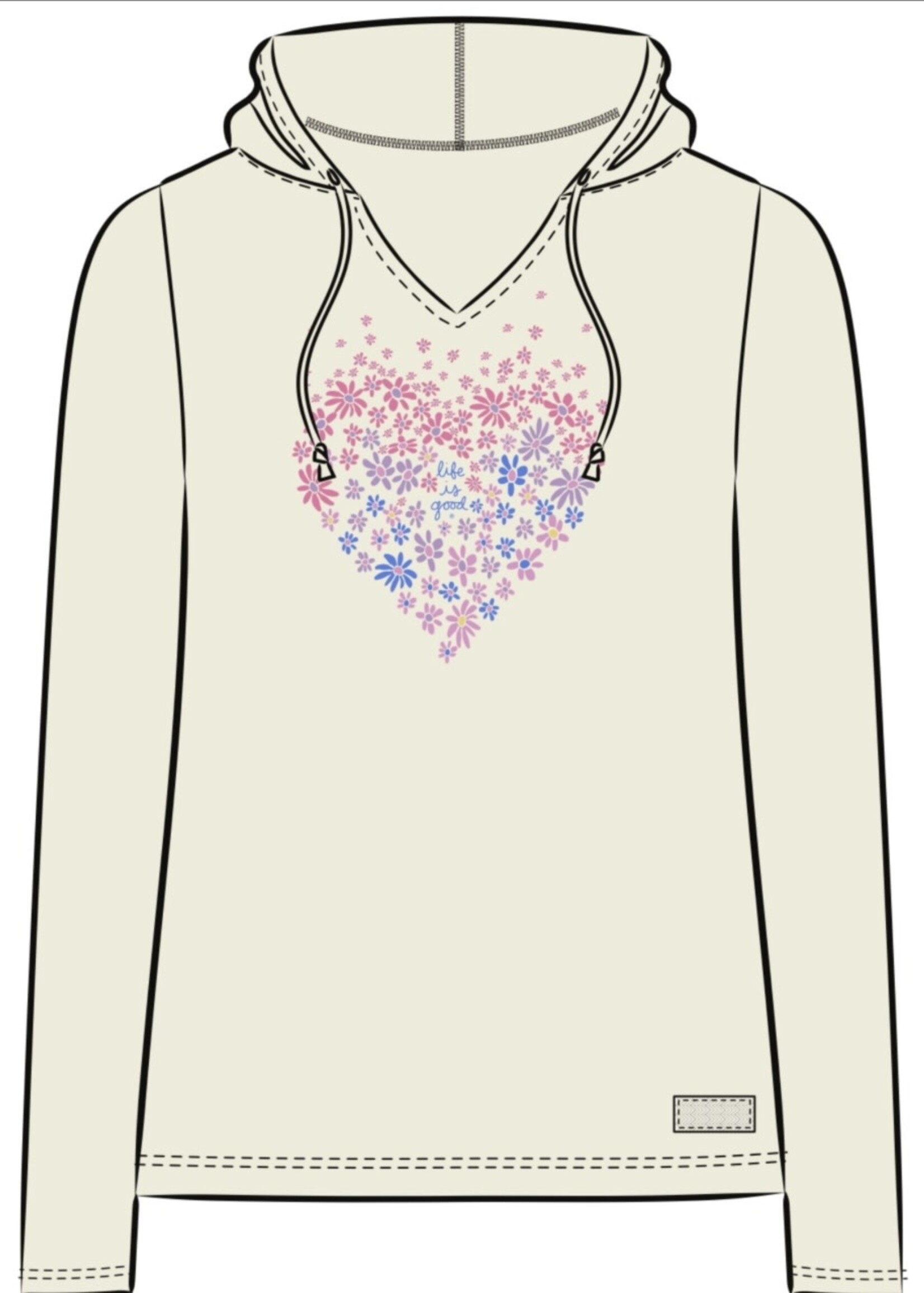 Womans Heart Daisy Long Sleeve Crusher