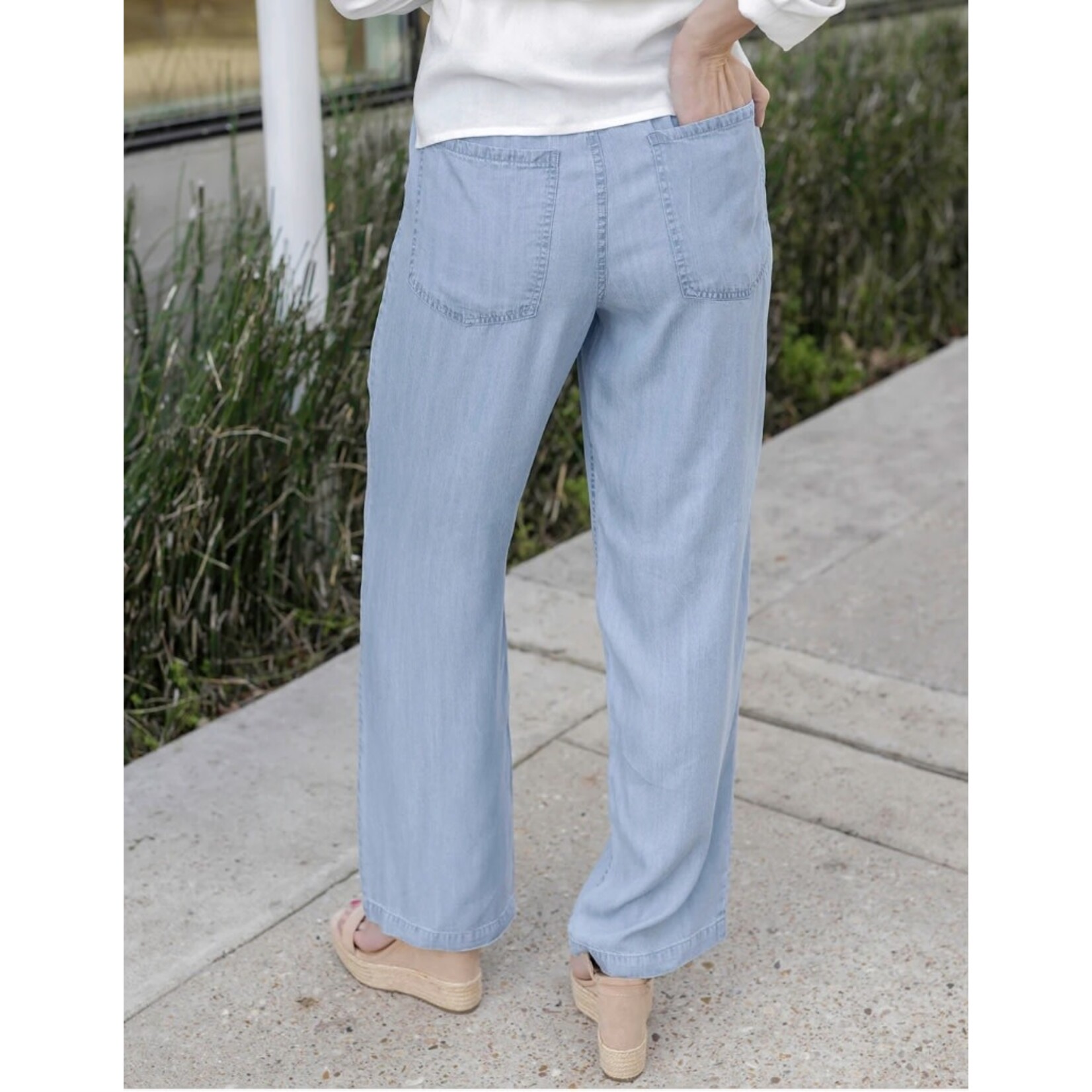 Grace & Lace Tencel Lyocell Drawstring wide leg pants