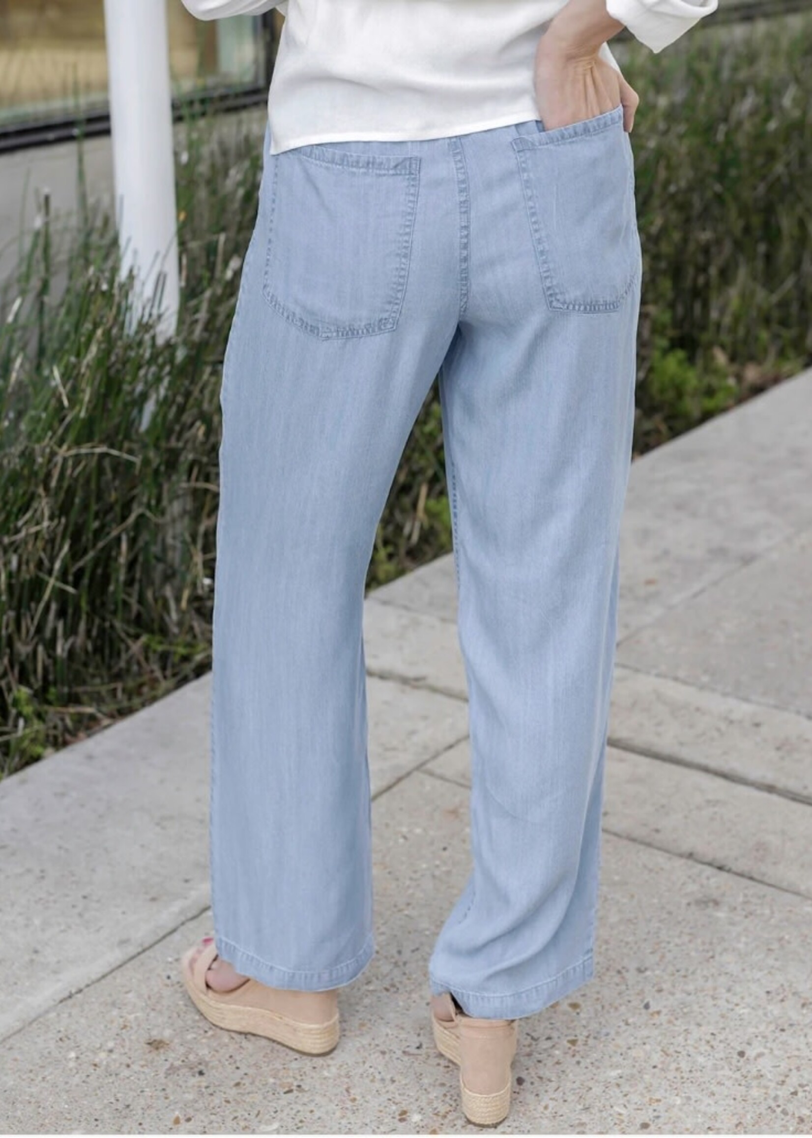 Grace & Lace Tencel Lyocell Drawstring wide leg pants