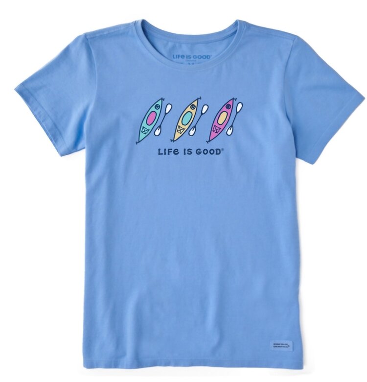 Life is Good Womans Three Kayaks Crusher Tee