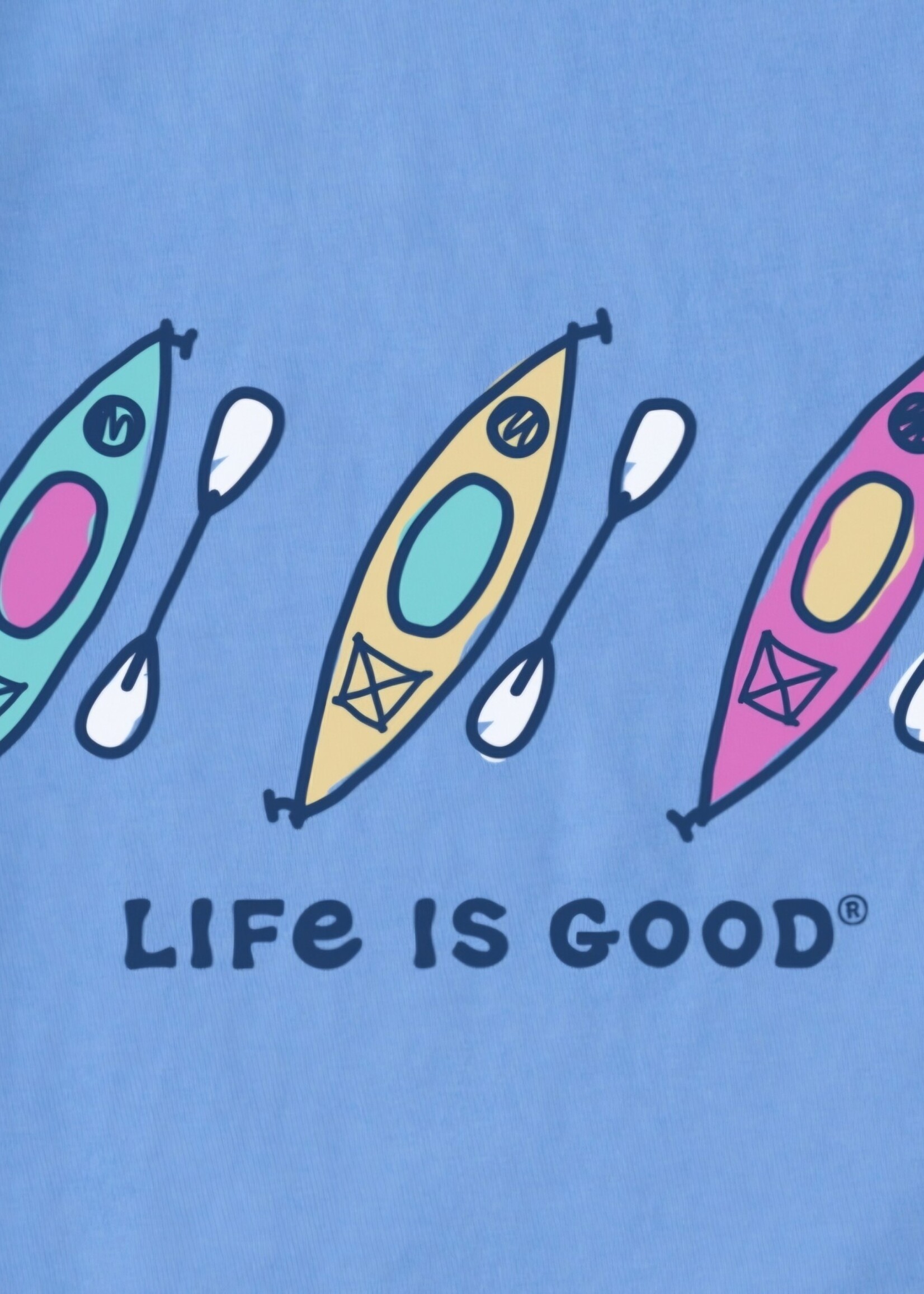 Life is Good Womans Three Kayaks Crusher Tee