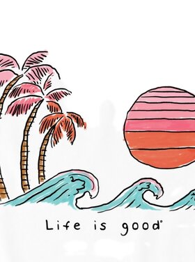 Life is Good Womans Quirkey Wave Pam Sun Crusher Tan