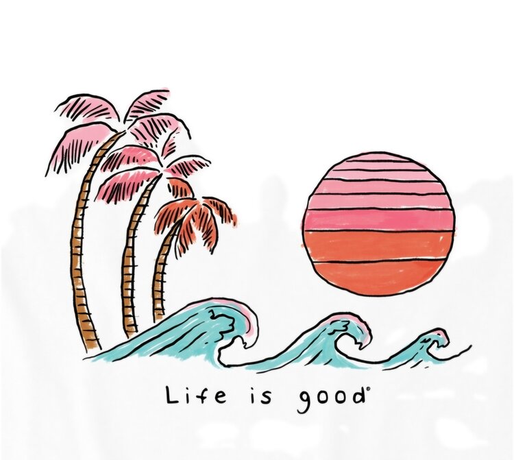 Life is Good Womans Quirkey Wave Pam Sun Crusher Tan