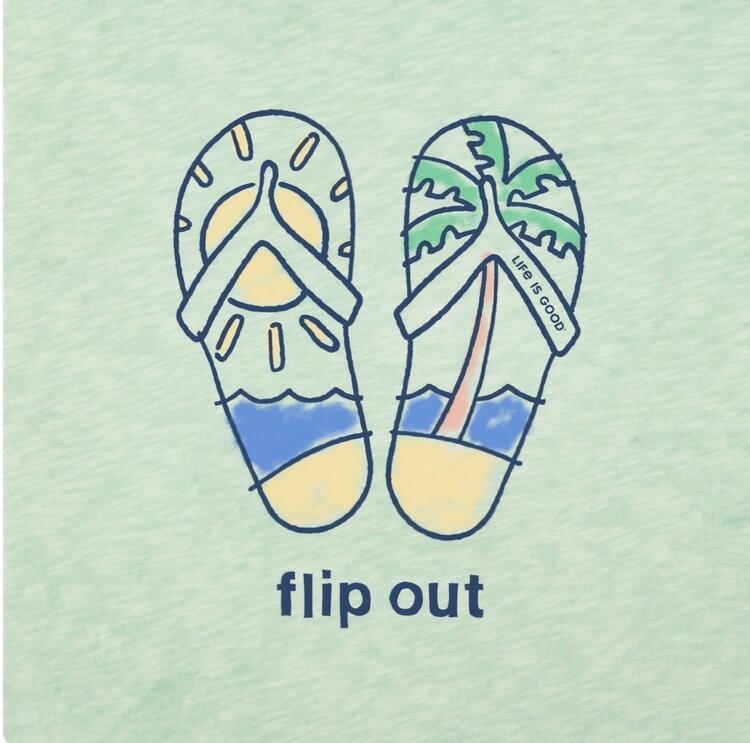 Life is Good Womans Flip Out Flip Flops Textured Slub Tee