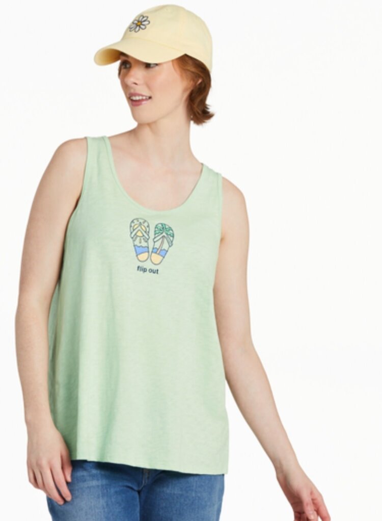 Life is Good Womans Flip Out Flip Flops Textured Slub Tee