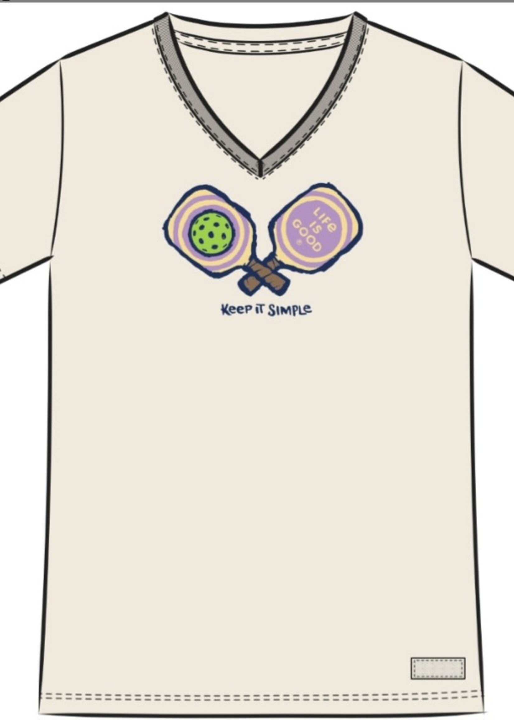 Life is Good Womans Keep it Simple Pickleball Short Sleeve