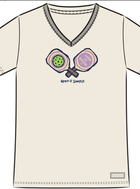 Life is Good Womans Keep it Simple Pickleball Short Sleeve