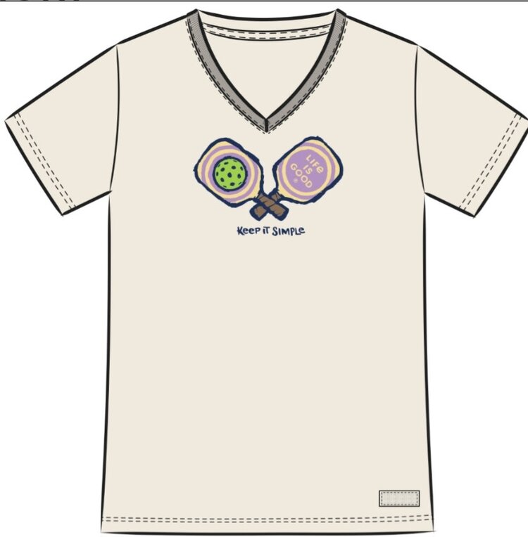 Life is Good Womans Keep it Simple Pickleball Short Sleeve