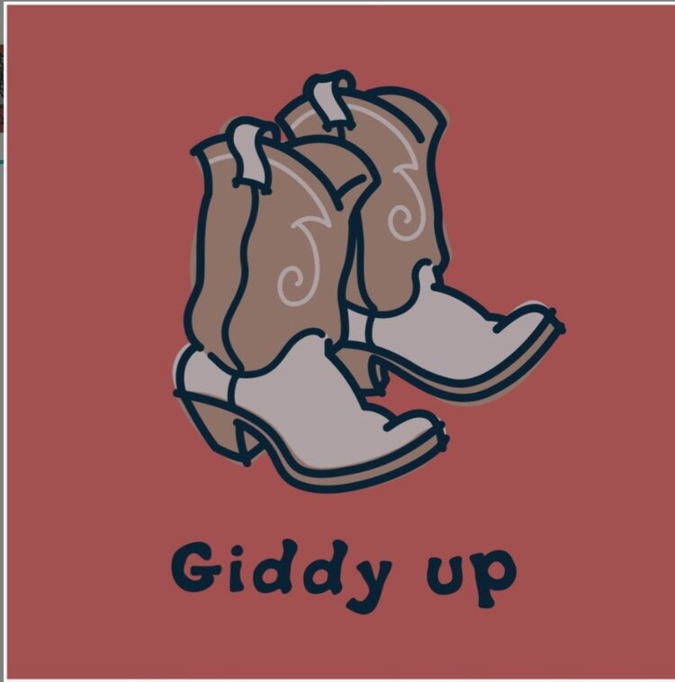 Life is Good Womans Giddy Up Cowboy Boots Crusher tee Red