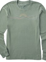 Life is Good Womans Freehand Mountain Sun Long Sleeve Crusher tee