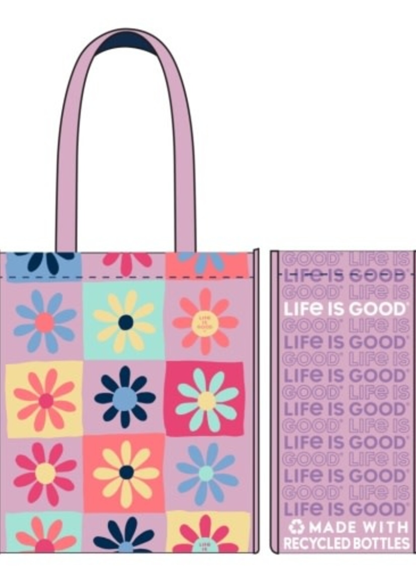 Life is Good HAVE A NICE DAISY SQUARES THE GOOD TOTE