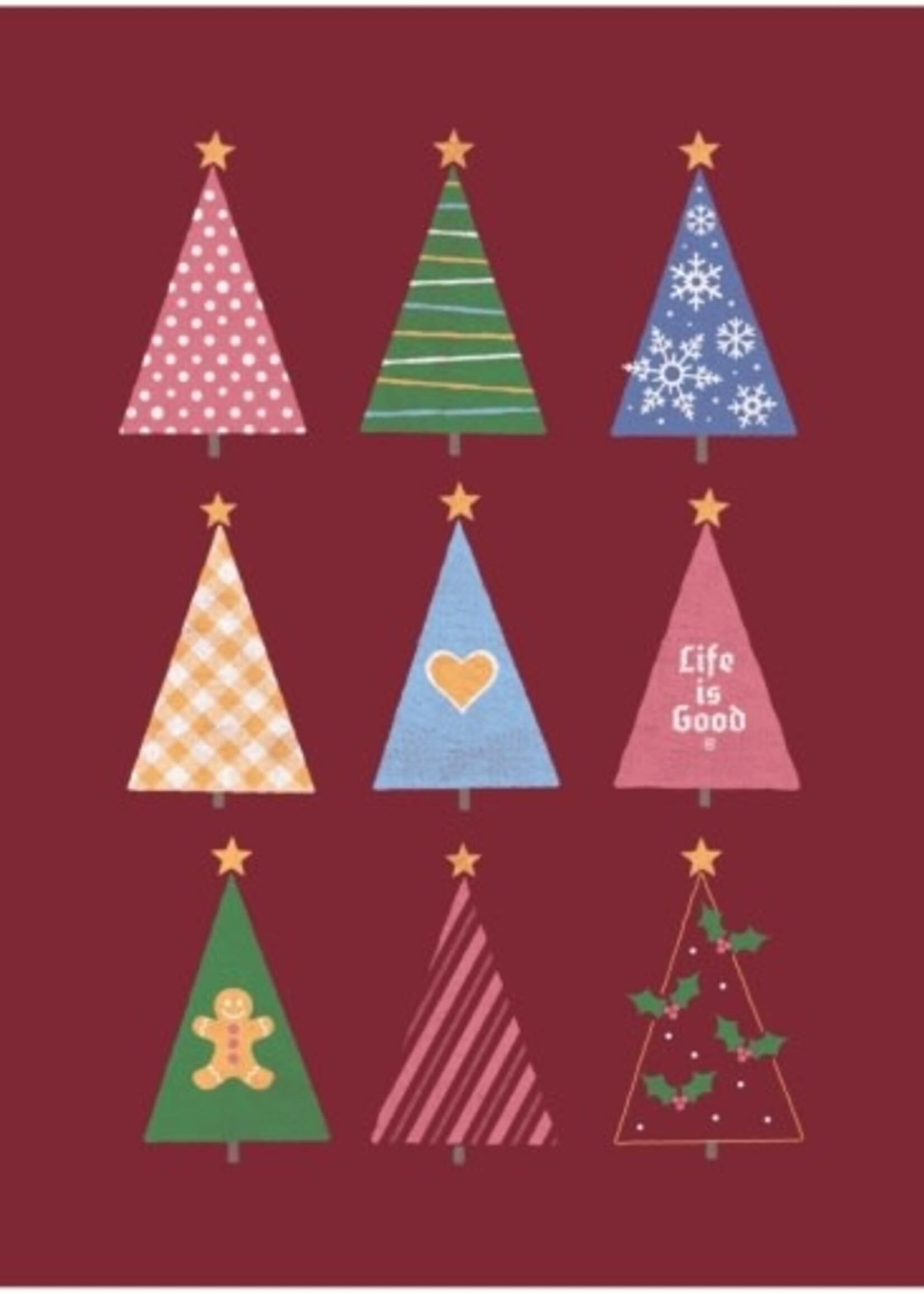 Life is Good WOMEN'S RETRO CHRISTMAS TREES LONG SLEEV