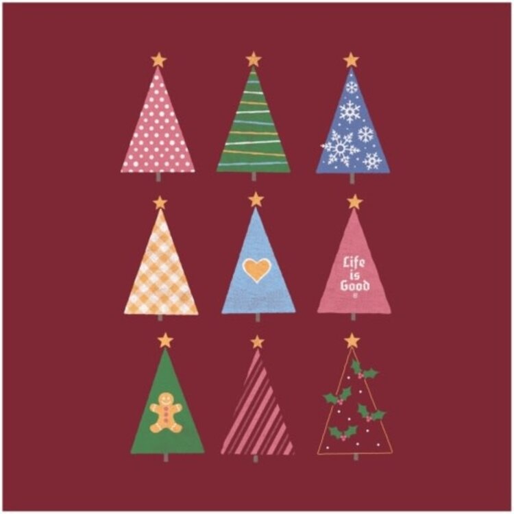 Life is Good WOMEN'S RETRO CHRISTMAS TREES LONG SLEEV
