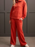 Tribal L/S KANGAROO TOP W/1/2 ZIPPER-AUBURN