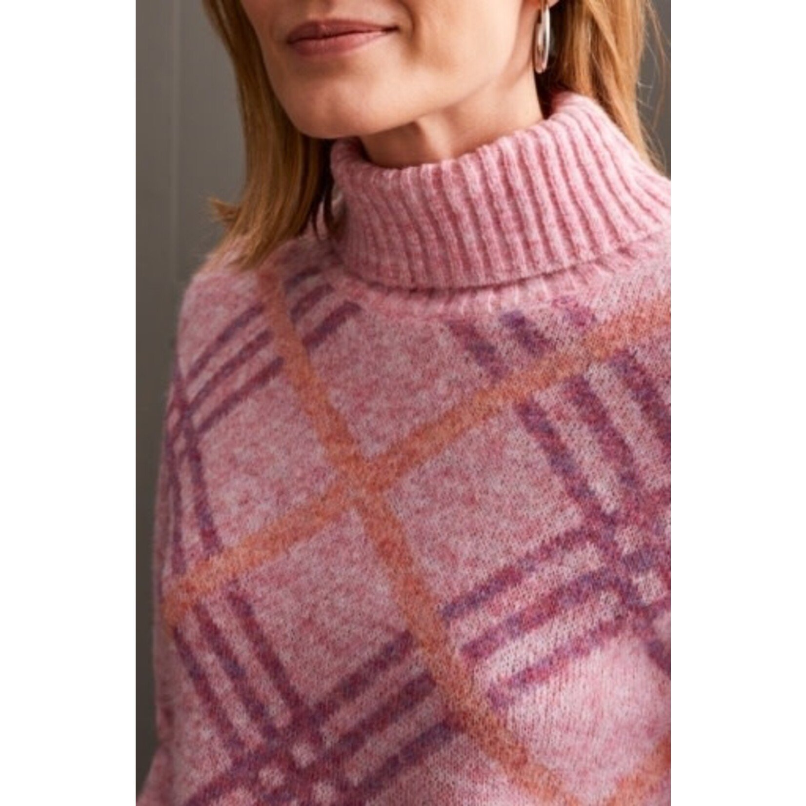 Tribal T- NECK INTARSIA SWEATER              -PINK LADY