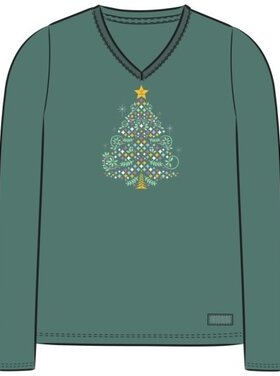Life is Good WOMEN'S CHRISTMAS TREE SPARKLES LONG SLE