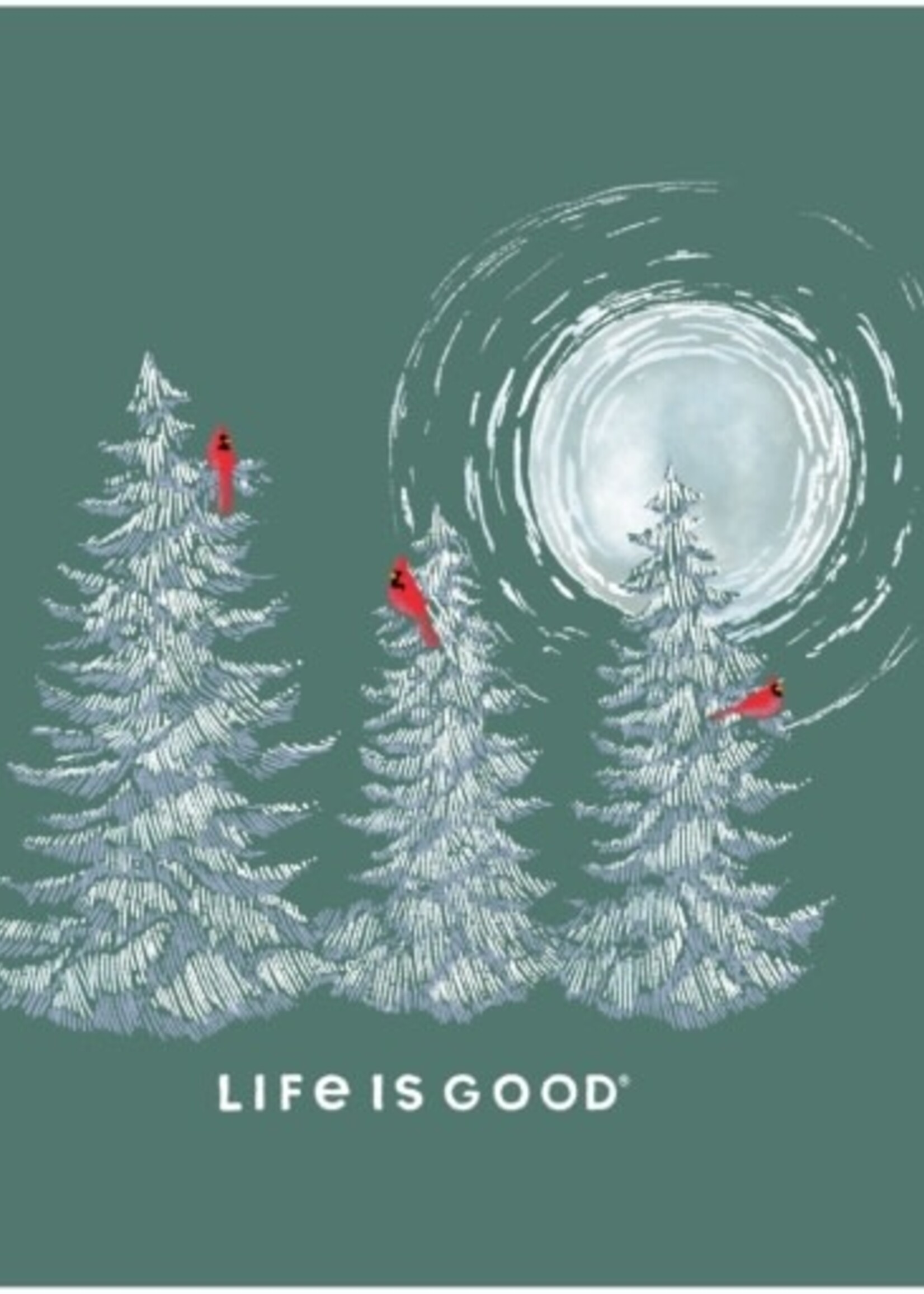 Life is Good WOMEN'S SNOWY PINES WITH CARDINALS LONG