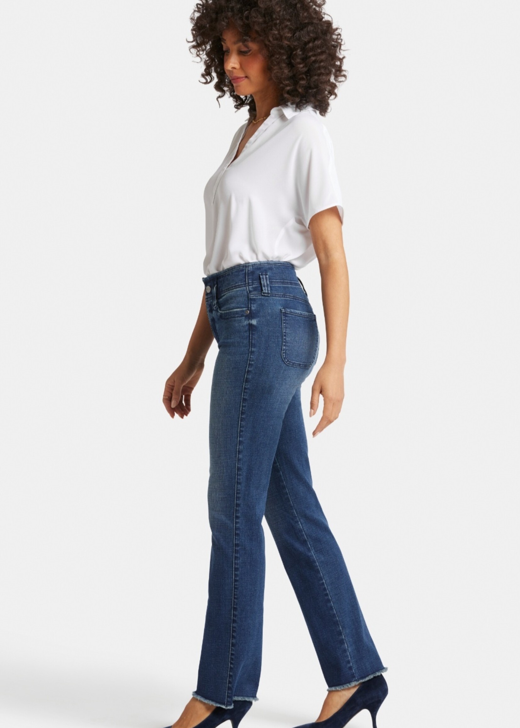 NYDJ Marilyn Straight Hollywood Waist with unfinished hem