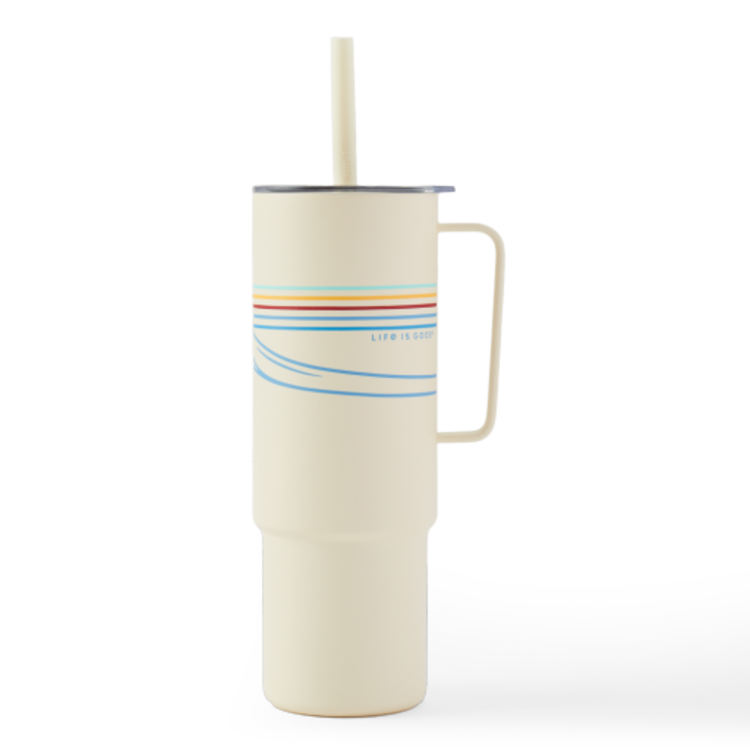 Life is Good WAVE STRIPE 32 OZ. CUP AND STRAW