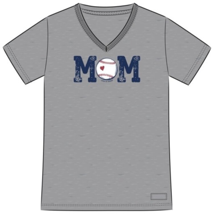 Life is Good WOMEN'S BASEBALL MOM SHORT SLEEVE CRUSHE