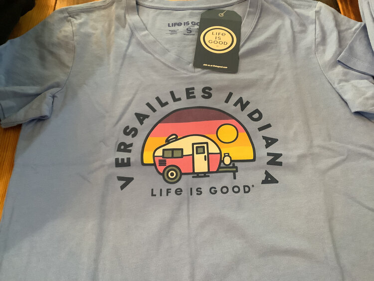 Life is Good W CRUSHER VEE ND RV RAINBOW CRNBLU