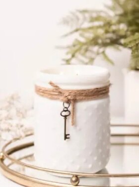 Sweet Wick Candle Company White Hobnail candles with charms