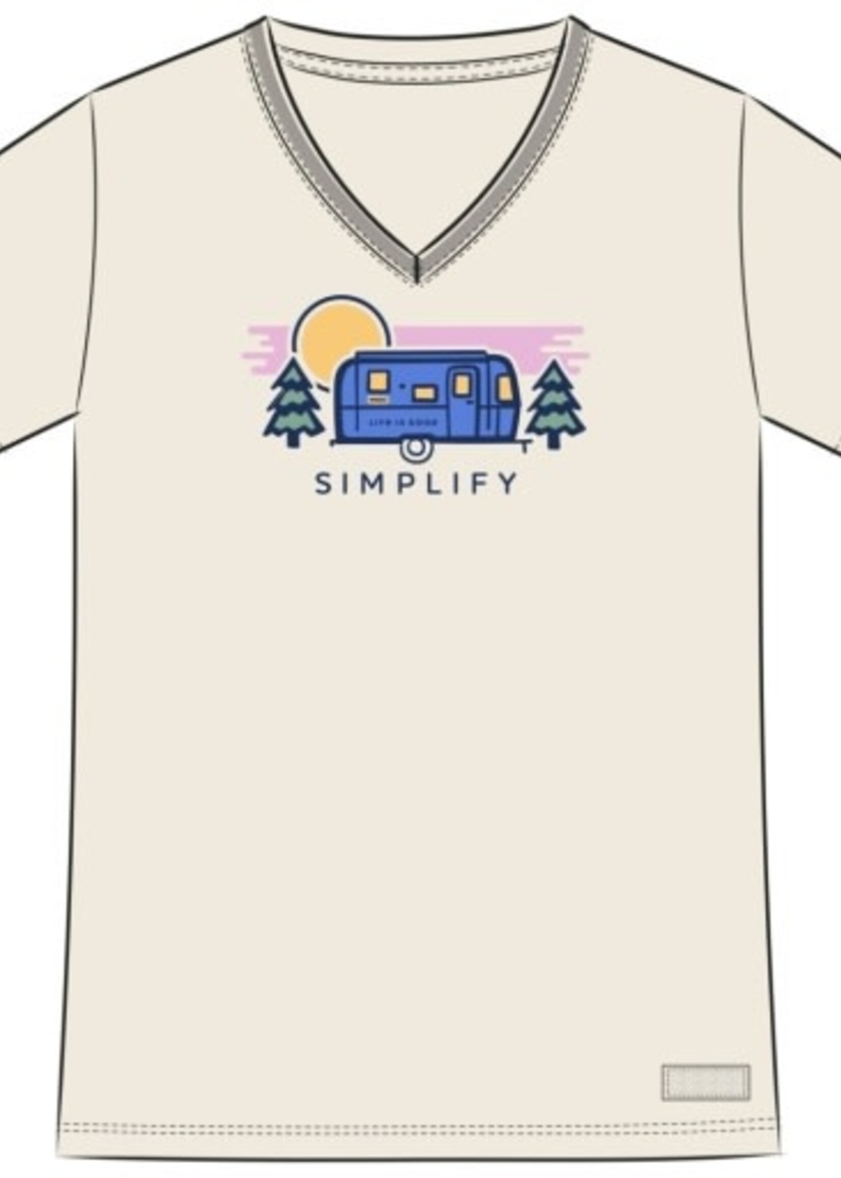 Life is Good WOMEN'S SIMPLIFY CAMPER  CRUSHER VEE