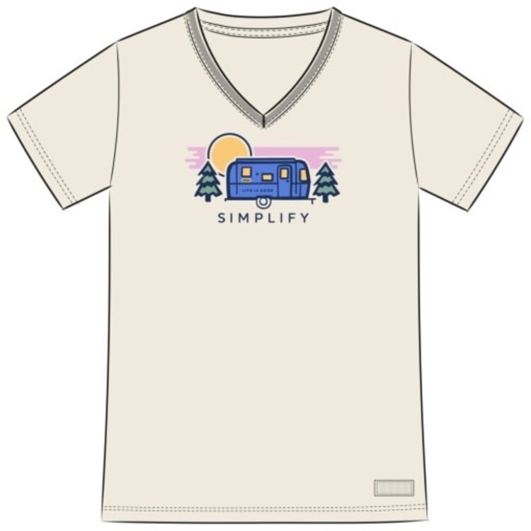 Life is Good WOMEN'S SIMPLIFY CAMPER  CRUSHER VEE