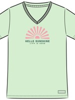Life is Good WOMEN'S HELLO SUNSHINE SUN  CRUSHER VEE