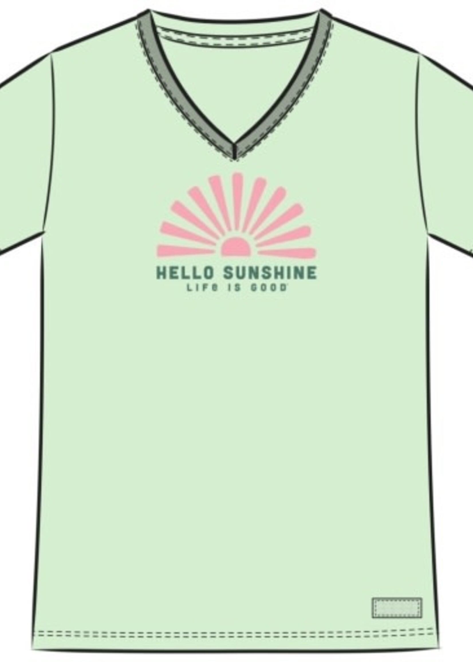 Life is Good WOMEN'S HELLO SUNSHINE SUN  CRUSHER VEE