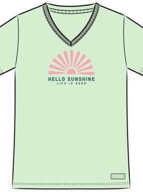 Life is Good WOMEN'S HELLO SUNSHINE SUN  CRUSHER VEE