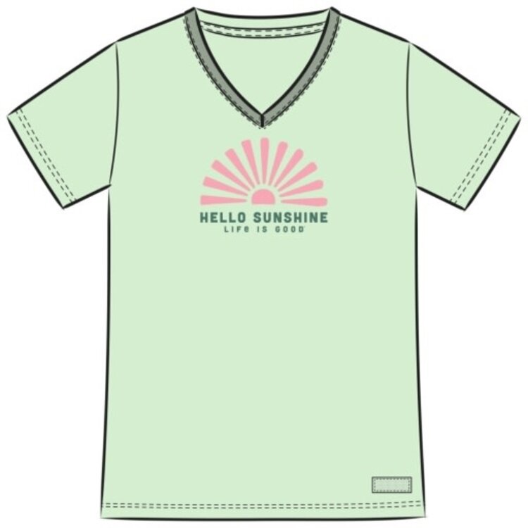 Life is Good WOMEN'S HELLO SUNSHINE SUN  CRUSHER VEE
