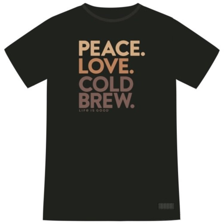Life is Good WOMEN'S PEACE LOVE COLD BREW  CRUSHER TE